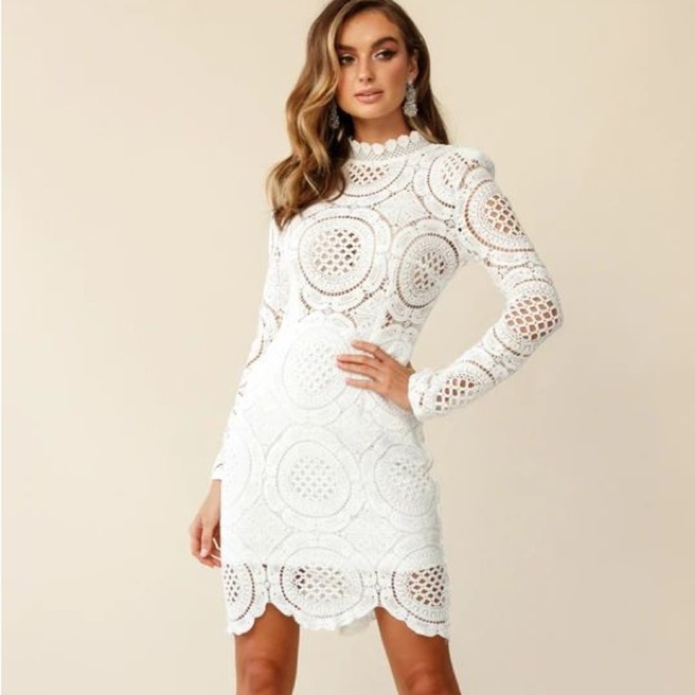 Beautiful White Detailed Dress Hot Miami Styles